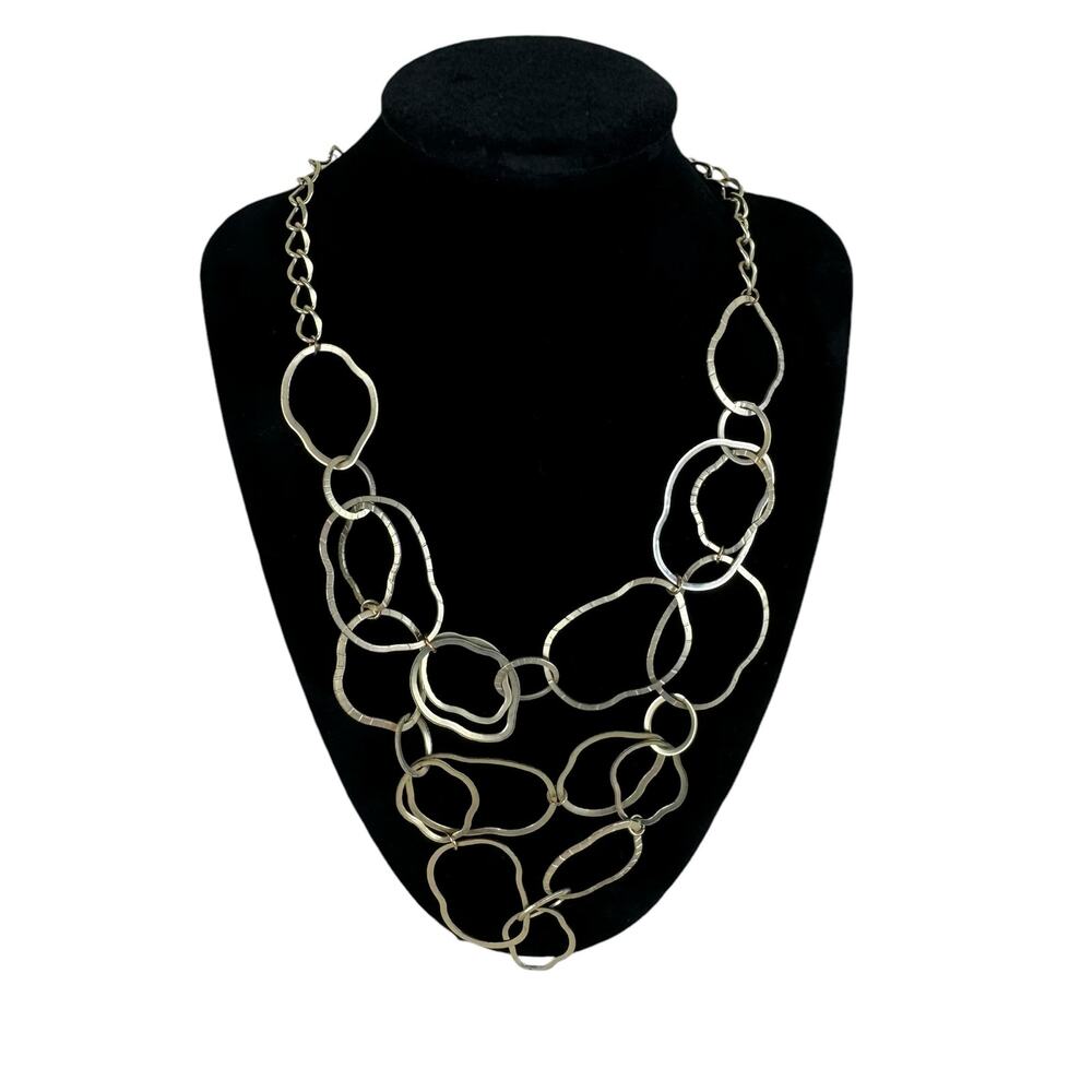 Coldwater Creek Multi Layer Gold Tone Chain‎ Link Evening Formal Wear Necklace